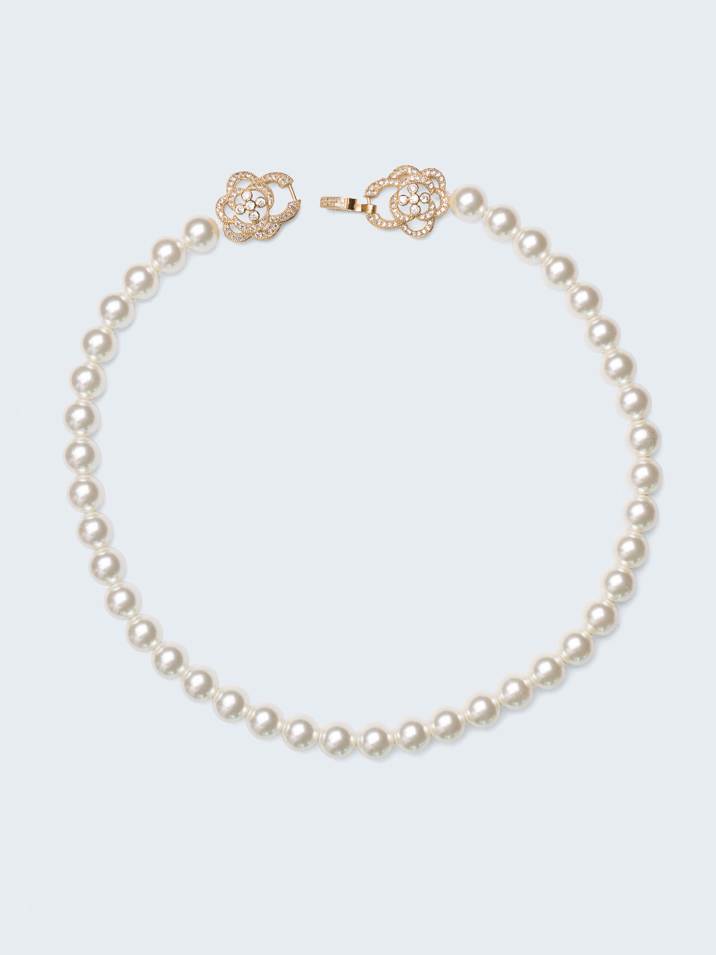Camellia Buckle Pearl Princess Necklace