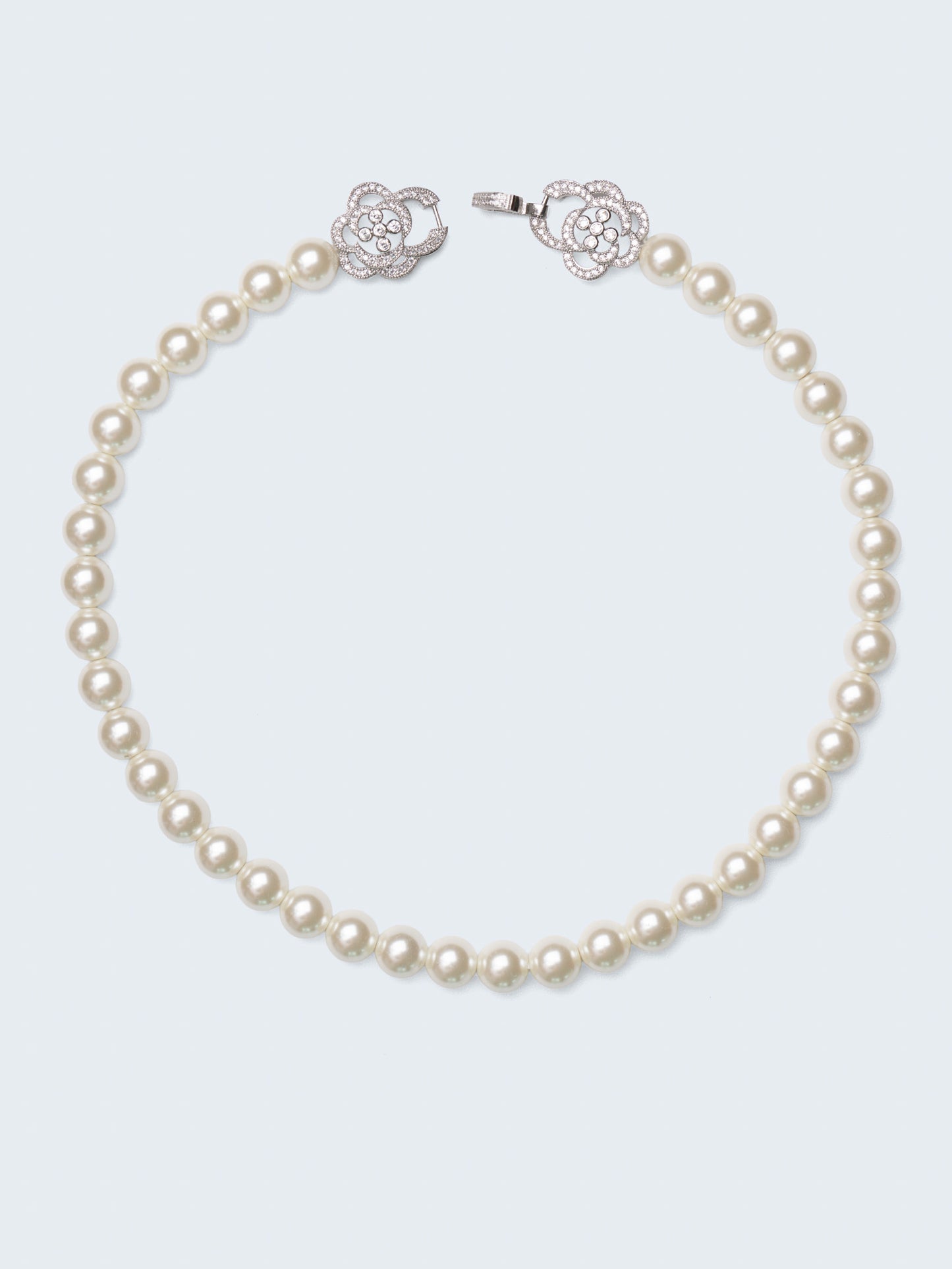 Camellia Buckle Pearl Princess Necklace