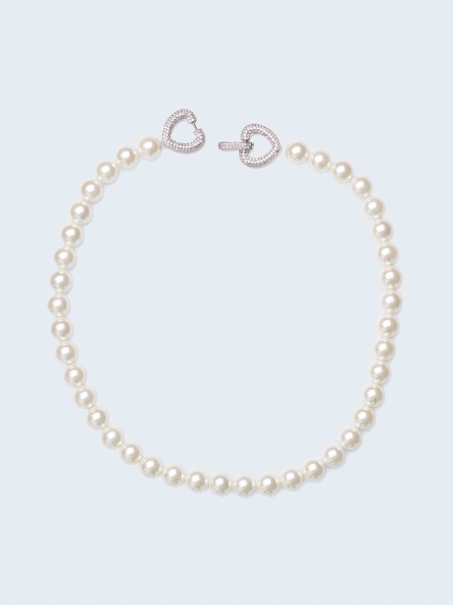 Heart Link Pearl Princess Necklace