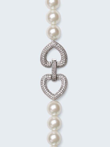 Heart Link Pearl Princess Necklace