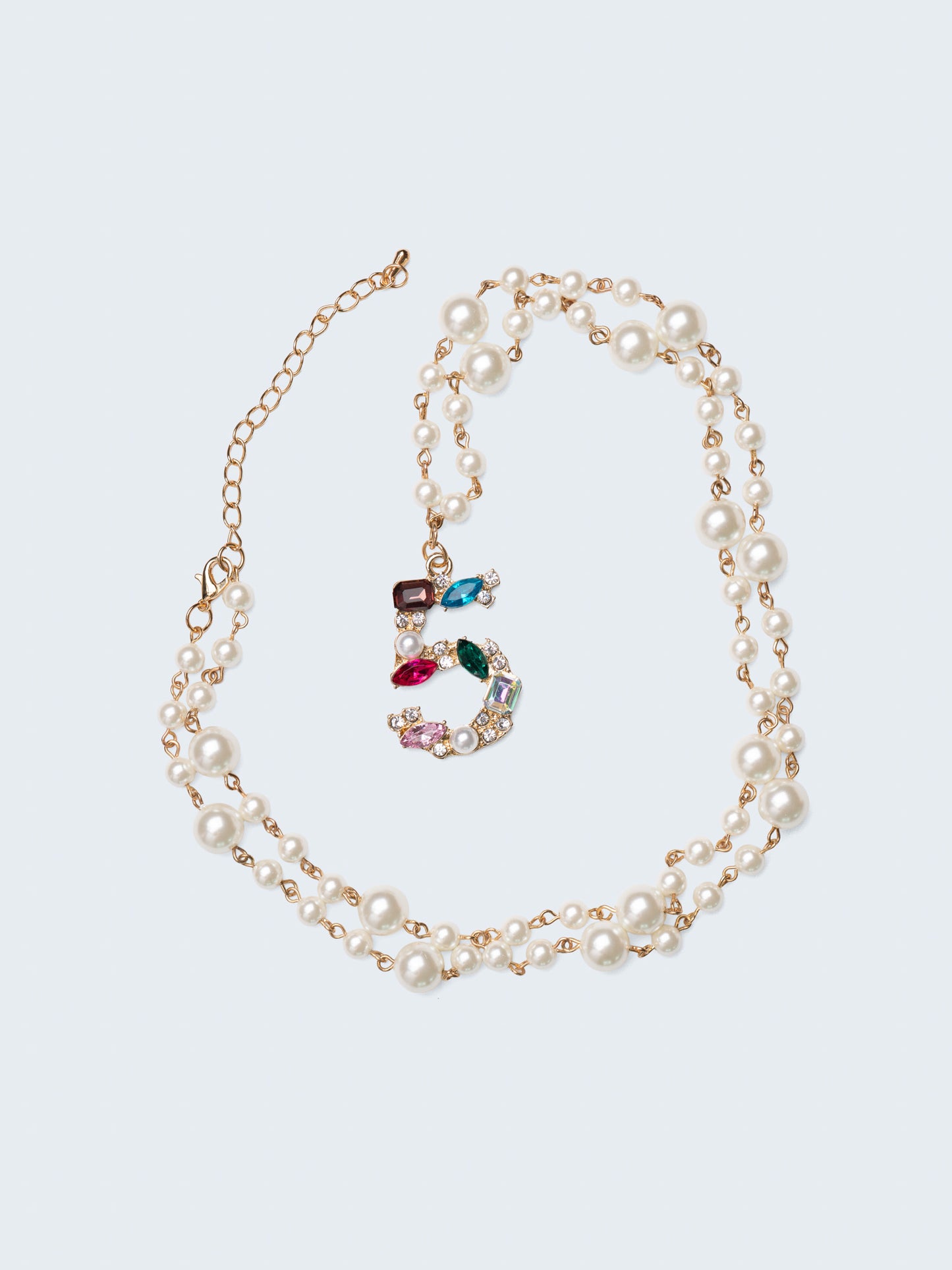Vibrant 5 Pearl Necklace