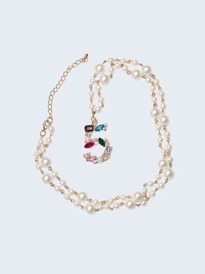 Vibrant 5 Pearl Necklace